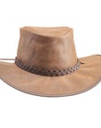 Crusher Bomber Brown Outback Leather Hat by American Hat Makers