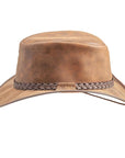 Crusher Bomber Brown Outback Leather Hat by American Hat Makers