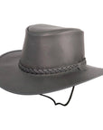 Crusher Black Outback Leather Hat by American Hat Makers