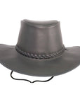 Crusher Black Outback Leather Hat by American Hat Makers