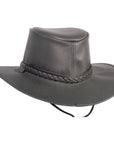 Crusher Black Outback Leather Hat by American Hat Makers