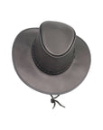 Crusher Black with Braided Band Outback Leather Hat by American Hat Makers