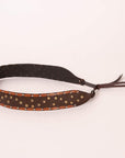 A side view of a Dallas designed brown hat band