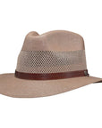 Angle view of Milan Tan Straw Fedora Hat