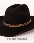 Dillon Black Hat Band on a black felt hat