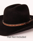 Dillon Brown Hat Band on a black felt hat