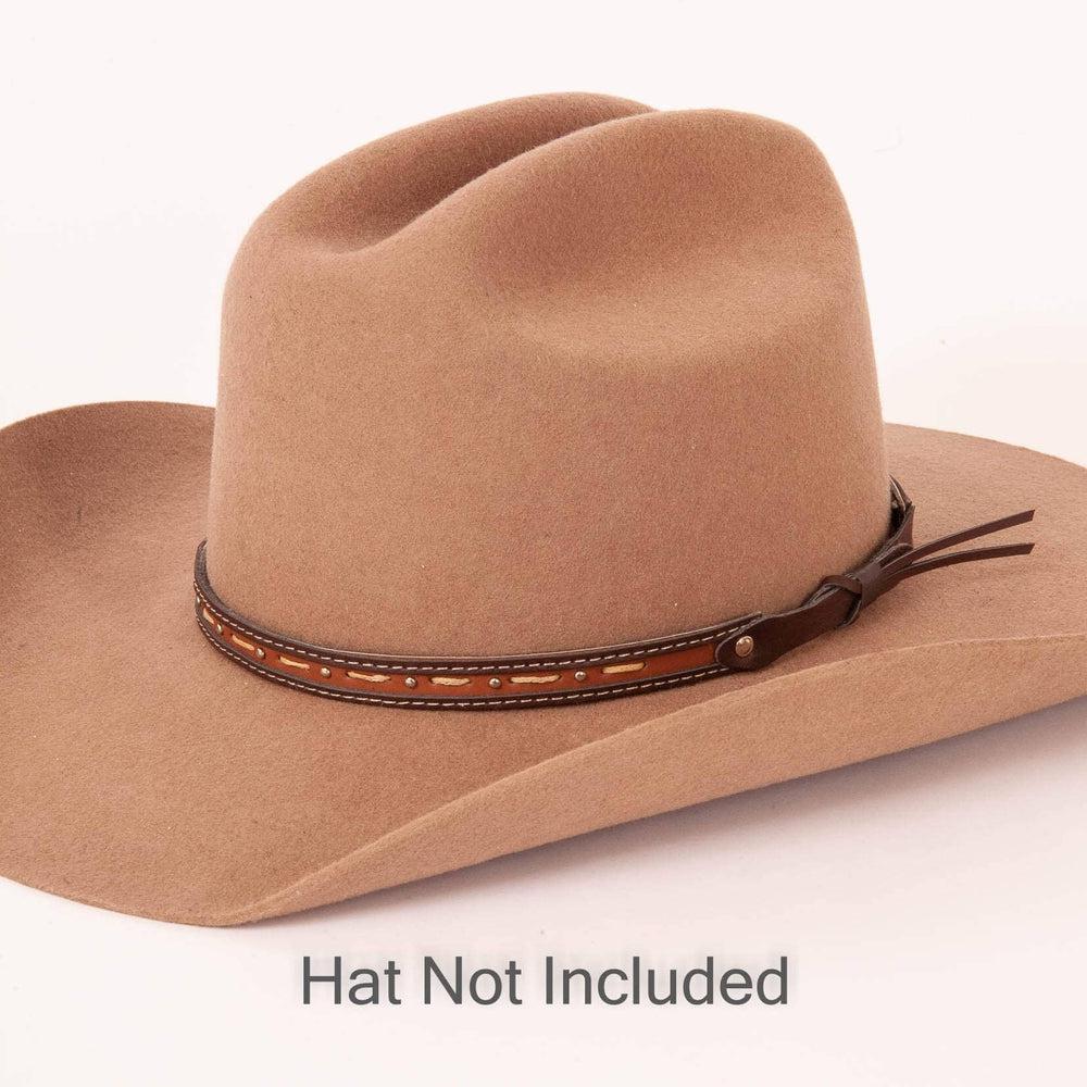 Dillon Brown Hat Band on a brown felt hat