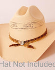 Double Rattle Hat Band on a cream hat