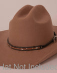 Eastwood Brown Star Cowboy Hat Band on a brown felt hat