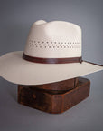 A side view of Barcelona Cream Straw Sun Hat