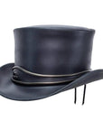El Dorado Black Leather Top Hat with Eye Band by American Hat Makers