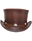 El Dorado  Brown Leather Top Hat with a Buffalo Band by American Hat Makers
