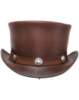El Dorado Brown Leather Top Hat, Buffalo Band by American Hat Makers