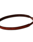 A side view of a Firebird Brown Leather Cowboy Hat Band