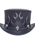 Flames Black Mesh Leather Top Hat by American Hat Makers