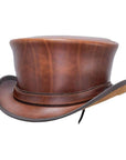 Hampton Cyprus Tan Leather Top Hat by American Hat Makers