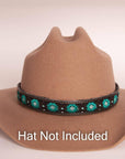 Jedediah Cowboy Hat Band on a brown hat