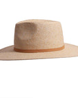 A side view of Johvan cream straw sun hat