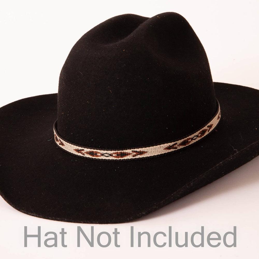 Lone Wolf Black Cowboy Hat Band on a black felt hat