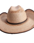 A back view of Lucas distressed straw cowboy hat