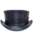 Marlow Black Finished Top Hat with LT Band Crown  by American Hat Makers