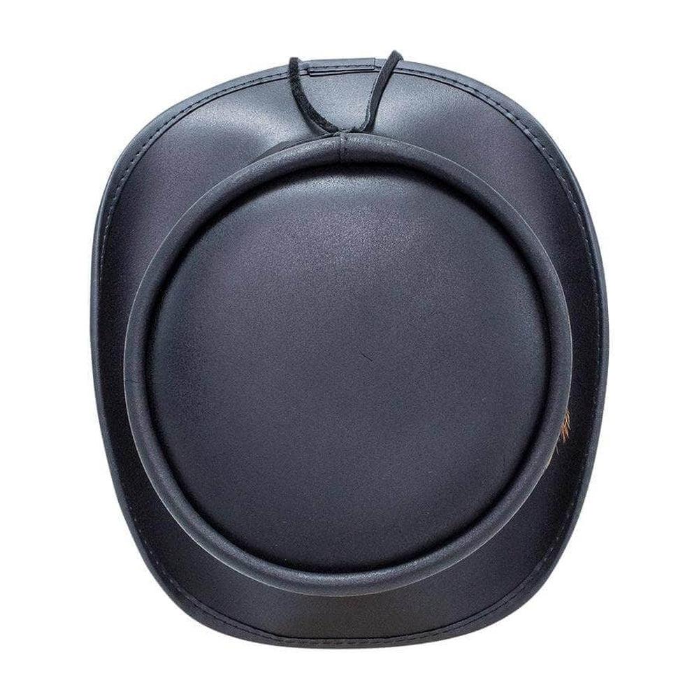 Marlow Black Finished Leather Top Hat with LT Band by American Hat Makers