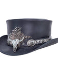 Marlow Black True Grit Leather Top Hat by American Hat Makers