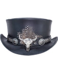 Marlow Black True Grit Leather Top Hat by American Hat Makers