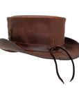 Marlow Brown Finished Feather Top Hat with LT Band by American Hat Makers