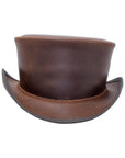 Unbanded Brown Marlow Top Hat by American Hat Makers