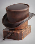 Unbanded Brown Marlow Top Hat by American Hat Makers