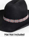 Maverick Blue and Red Beaded hat band by American Hat Makers