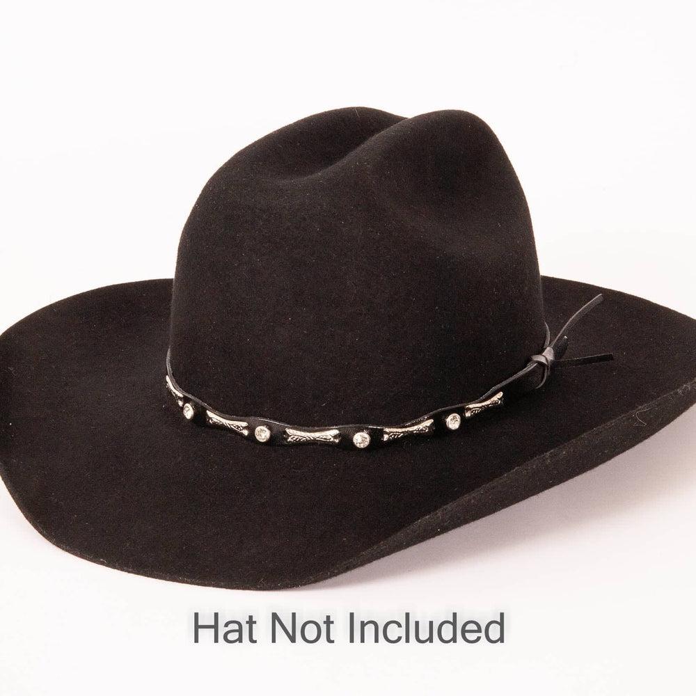 Memphis Black Hat Band on a black felt hat