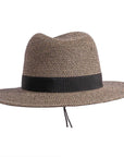 A front view of Nero black straw sun hat