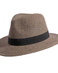 An Angle view of Nero black straw sun hat