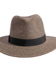 A left view of Nero black straw sun hat