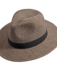 A top view of Nero black straw sun hat