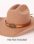 Ottawa Copper Hat Band on a brown hat