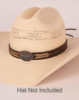 Ottawa Brown Hat Band on a cream hat