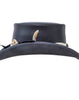 Pale Rider Black Finished Top Hat with Rattlesnake Band by American Hat Makers