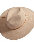 A top view of Paulo brown straw sun hat