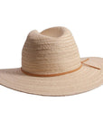 A right side view of Paulo brown straw sun hat