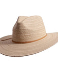 A side angle view of Paulo brown straw sun hat 