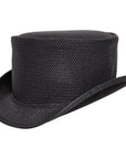 Unbanded Rogue Black Mesh Top Hat by American Hat Makers