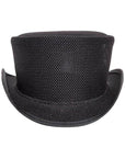 Unbanded Rogue Black Mesh Top Hat by American Hat Makers