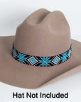 Sadie blue and black beaded hat band by American Hat Makers