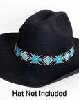 Sadie blue and black beaded hat band by American Hat Makers