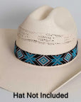 Sadie ble and black beaded hat band by American Hat Makers