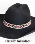Shane red and black beaded hat band by American hat makers