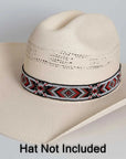 Shane red and black beaded hat band by American hat makers